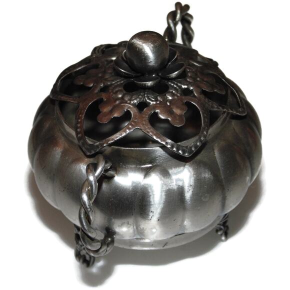 Vintage Estate 3.5" Decor Solid Sterling Silver Nut Bowl Salt Greek Souvenir - Picture 2 of 8